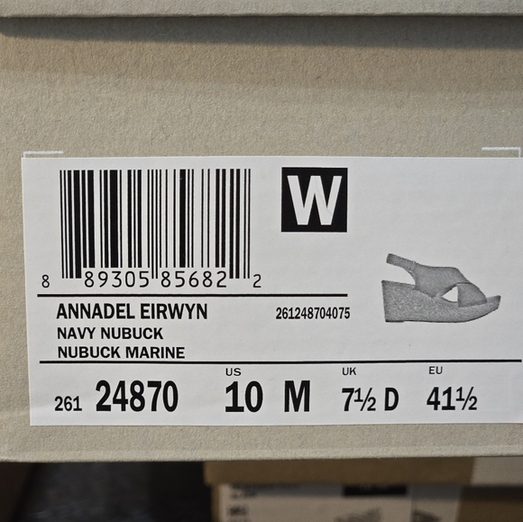 Clarks Collection Soft Cushion Annadell Eirwyn Platform Wedge Sandal 10 Navy Blu - Picture 11 of 11